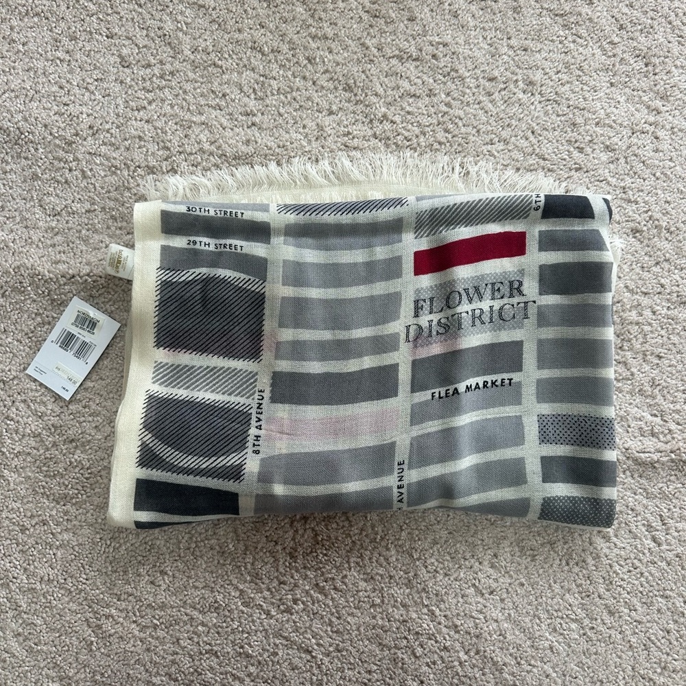 Kate Spade New York Map 100% Wool Scarf